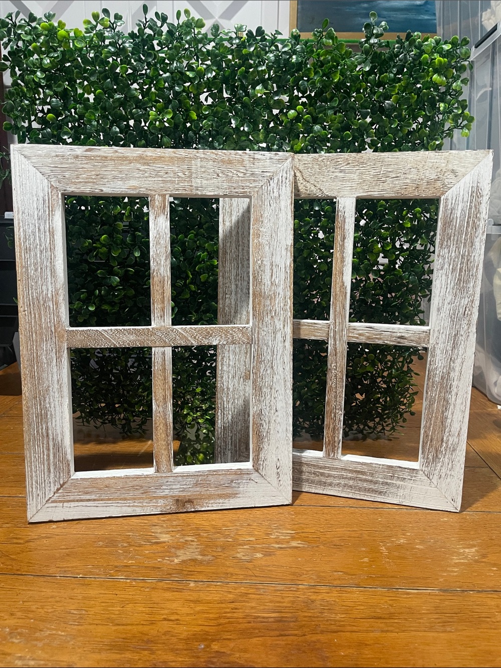 Source Unknown Whitewashed Rustic Window Frame Set